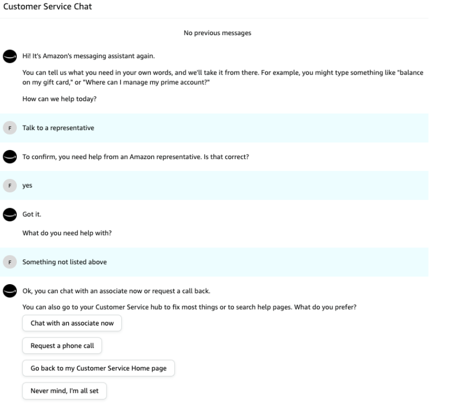 amazon support chat